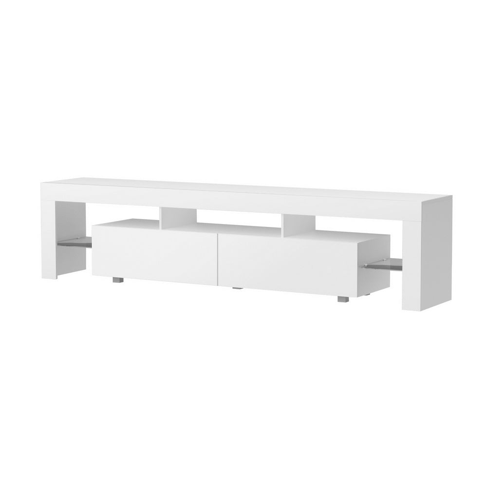 TV Units: Artiss TV Cabinet Entertainment Unit Stand RGB LED Gloss Furniture 200cm White