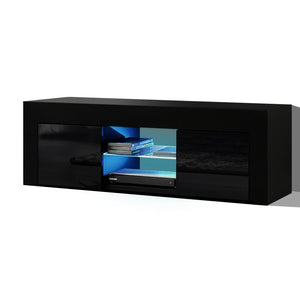 Artiss Entertainment Unit TV Cabinet LED 130cm Black Angus