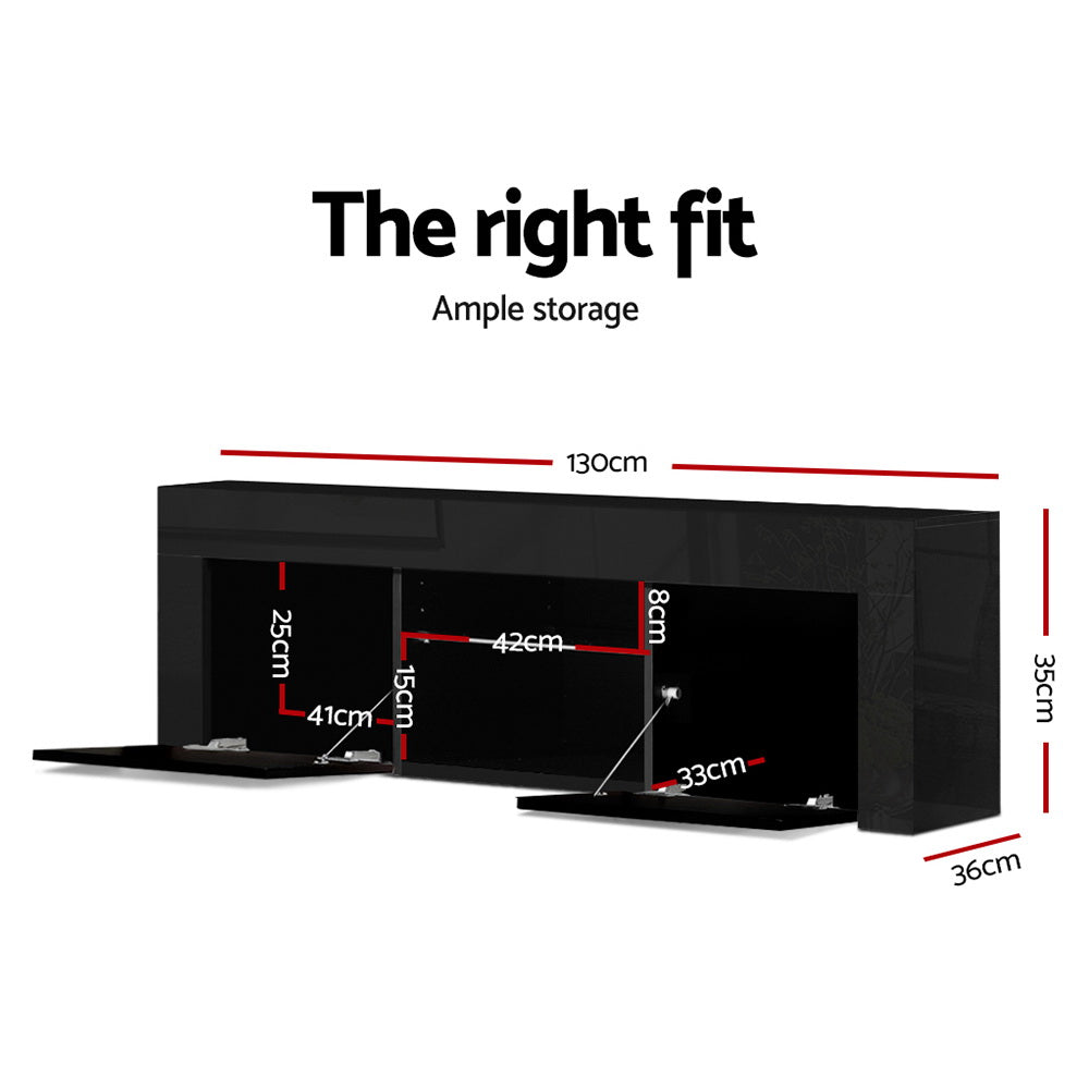 TV Units: Artiss Entertainment Unit TV Cabinet LED 130cm Black Angus