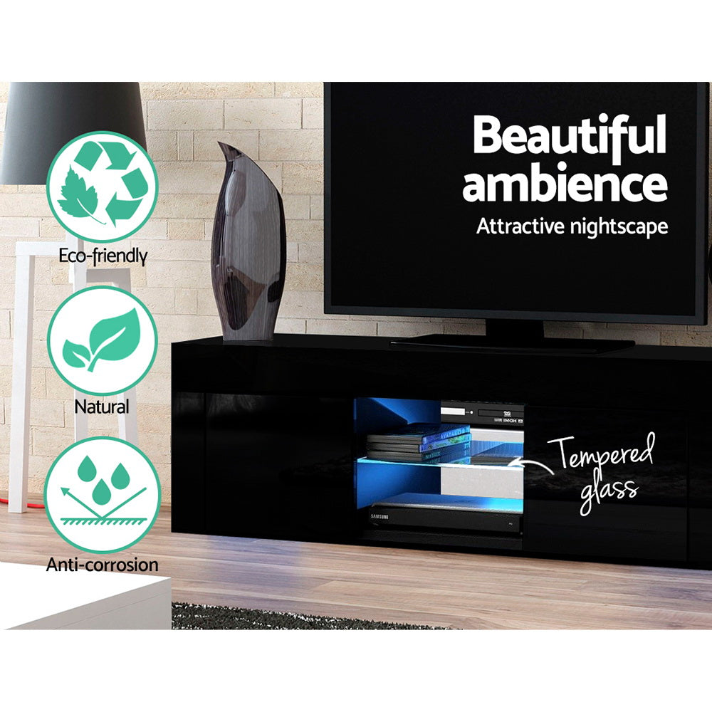 TV Units: Artiss Entertainment Unit TV Cabinet LED 130cm Black Angus