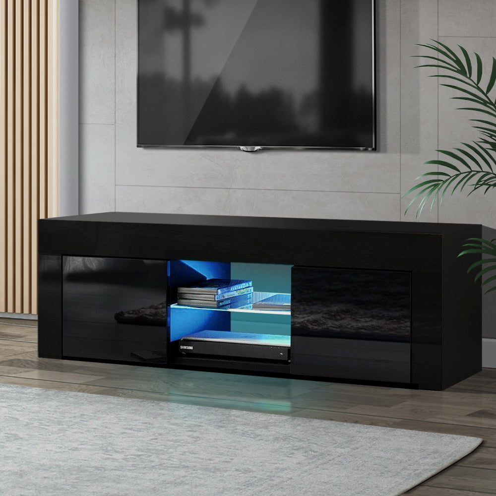TV Units: Artiss Entertainment Unit TV Cabinet LED 130cm Black Angus