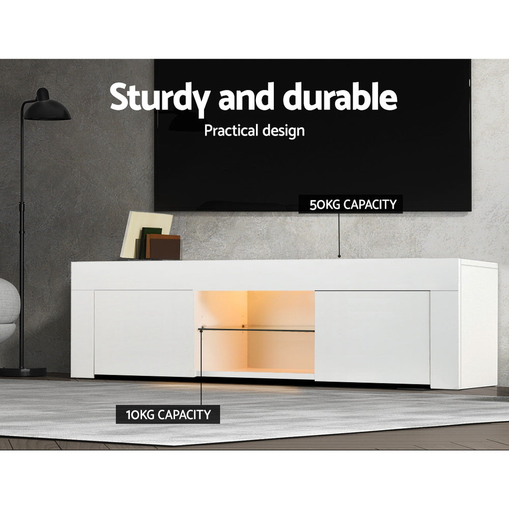 TV Units: Artiss Entertainment Unit TV Cabinet LED 130cm White Angus