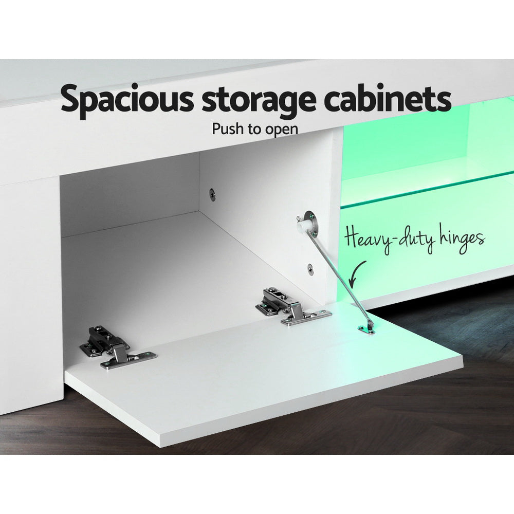 TV Units: Artiss Entertainment Unit TV Cabinet LED 130cm White Angus