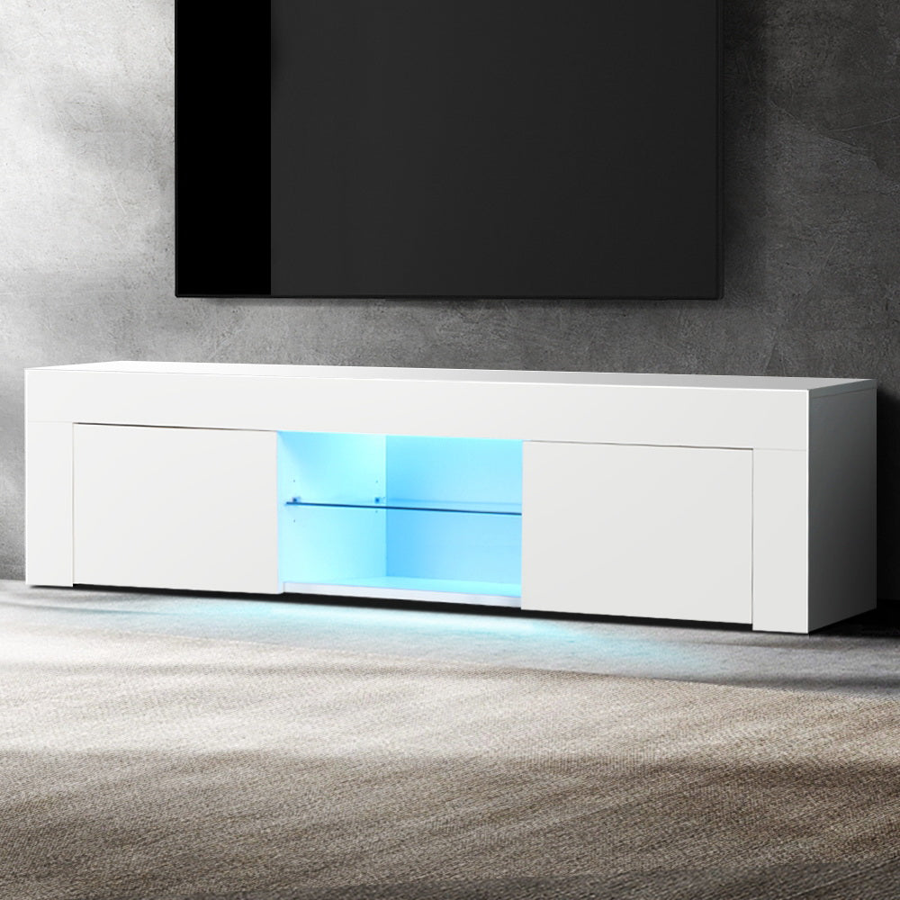 TV Units: Artiss Entertainment Unit TV Cabinet LED 130cm White Angus