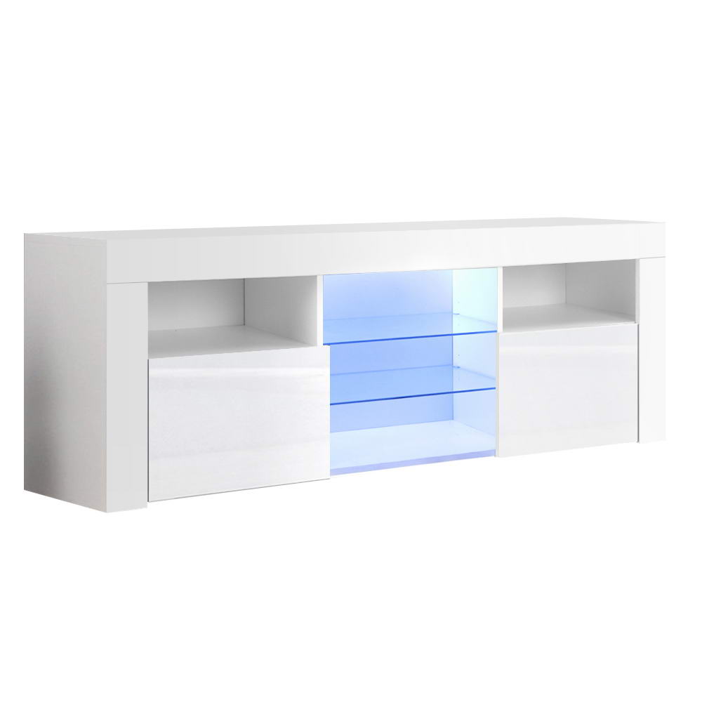 TV Units: Artiss Entertainment Unit TV Cabinet LED 145cm White Angus