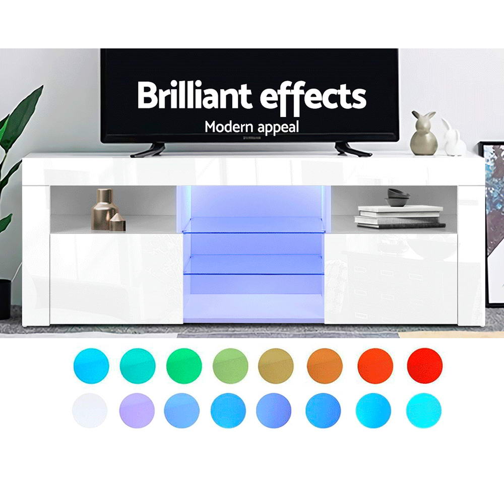 TV Units: Artiss Entertainment Unit TV Cabinet LED 145cm White Angus