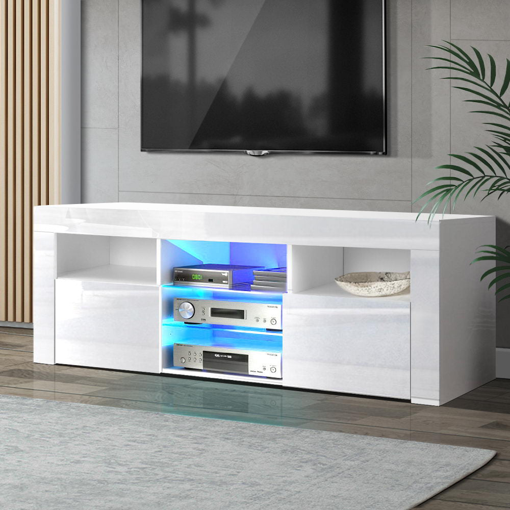 TV Units: Artiss Entertainment Unit TV Cabinet LED 145cm White Angus