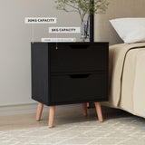 Bedside Tables: Artiss Bedside Table 2 Drawers - BODEN Black
