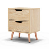 Bedside Tables: Artiss Bedside Table 2 Drawers Nightstand - BODEN Pine