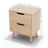 Bedside Tables: Artiss Bedside Table 2 Drawers Nightstand - BODEN Pine