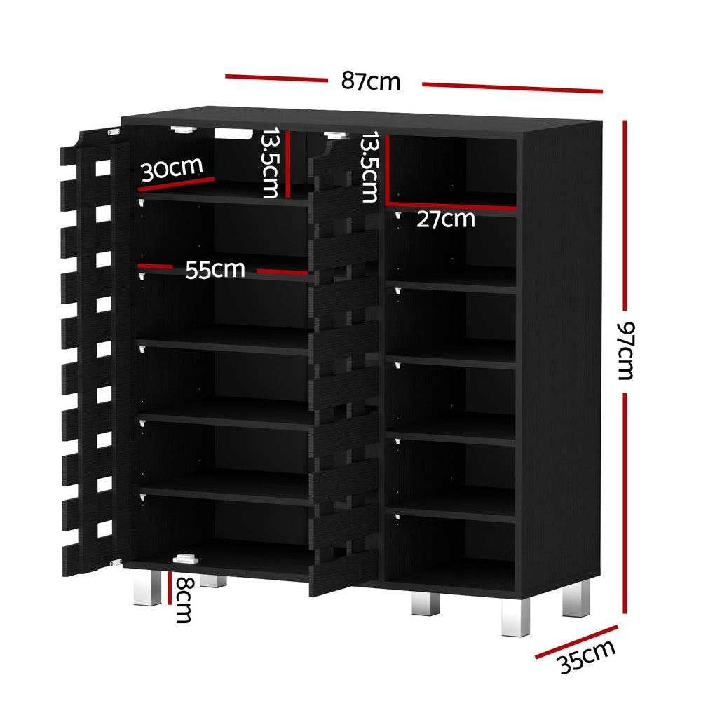 Shoe Storage: Artiss Shoe Rack Cabinet 6 Tier Storage Shelf Black
