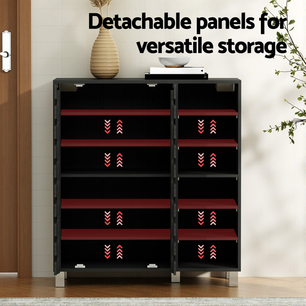 Shoe Storage: Artiss Shoe Rack Cabinet 6 Tier Storage Shelf Black