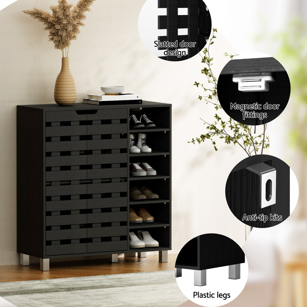 Shoe Storage: Artiss Shoe Rack Cabinet 6 Tier Storage Shelf Black