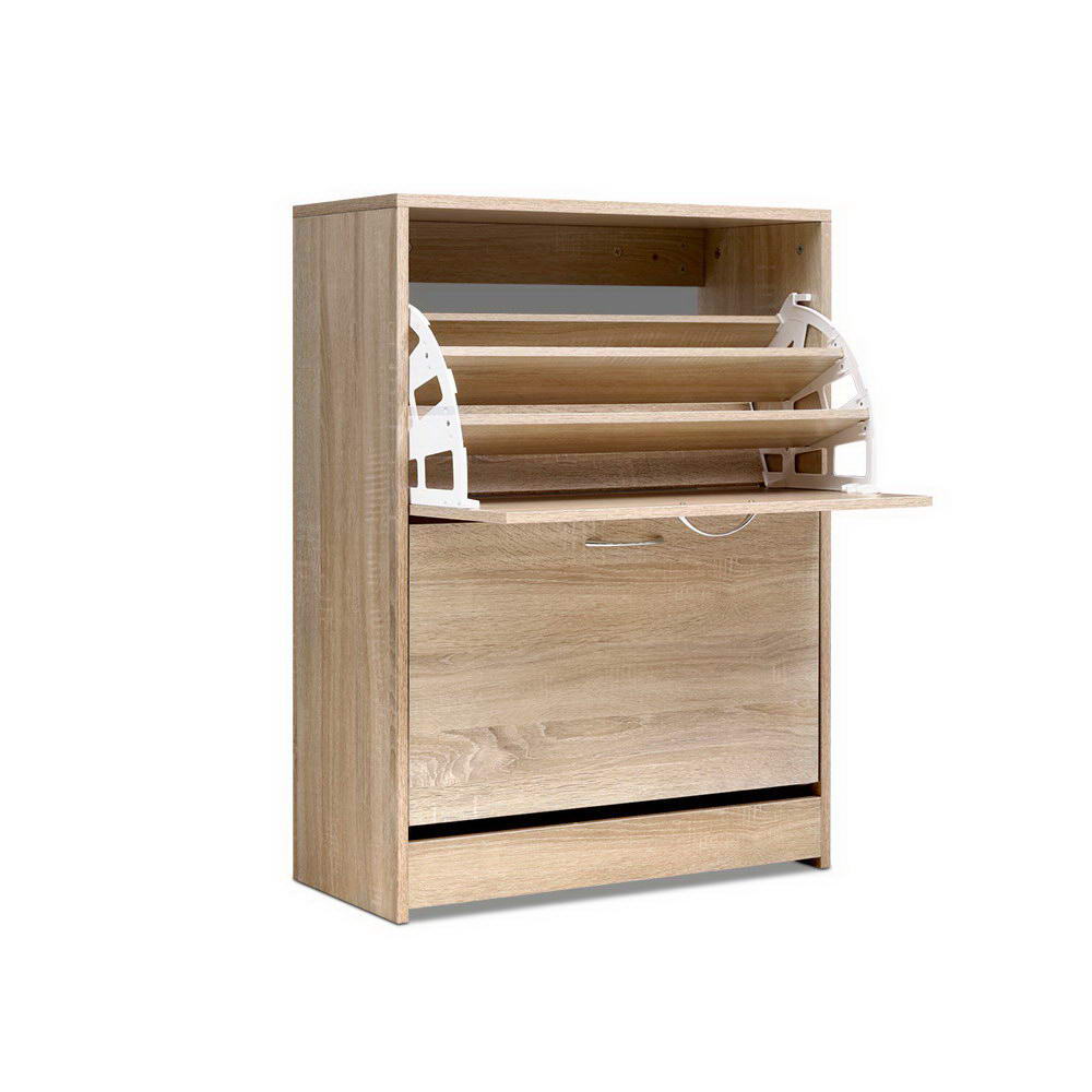 Shoe Storage: Artiss Shoe Rack Cabinet 24 Pairs 3-tier Wood Nina