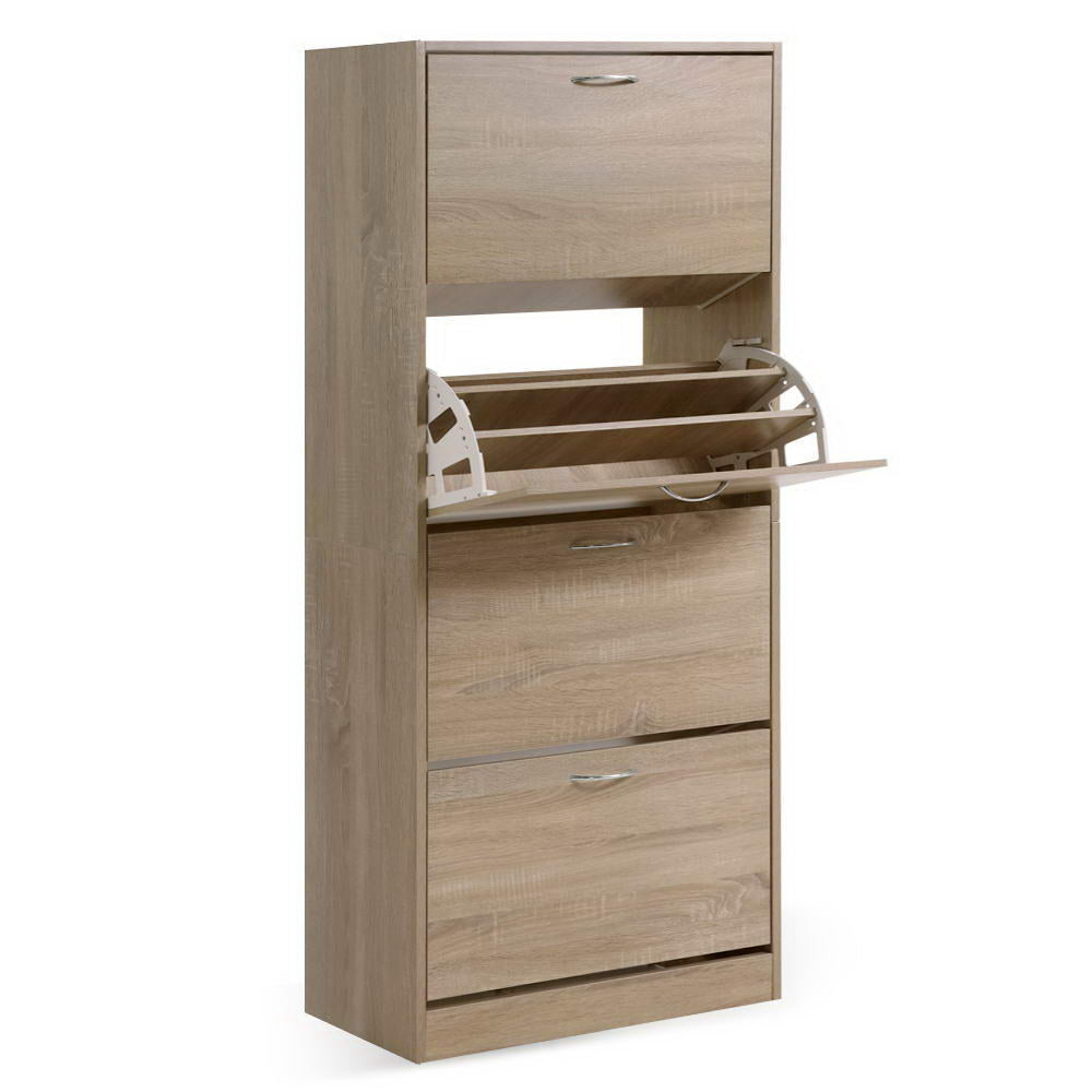 Shoe Storage: Artiss Shoe Rack Cabinet 60 Pairs 4 Doors - Wood