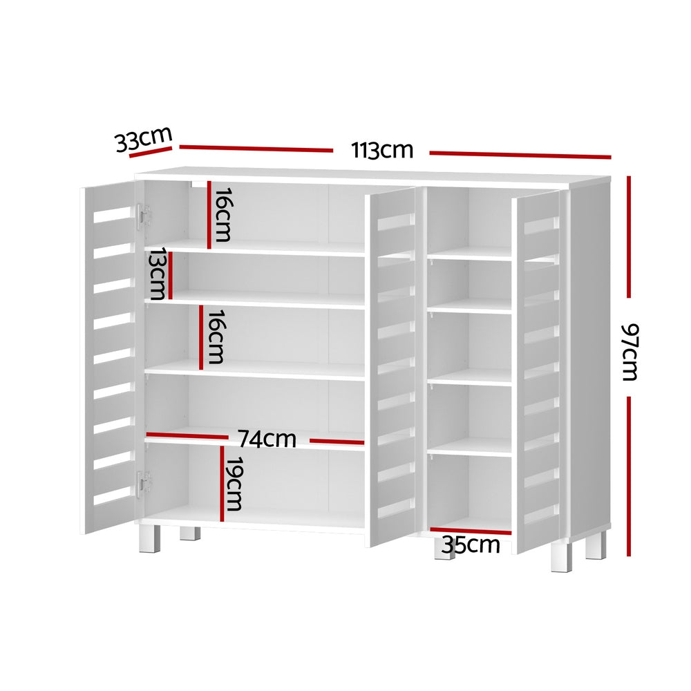 Shoe Storage: Artiss Shoe Rack Cabinet 30 Pairs Adjustable Shelf White