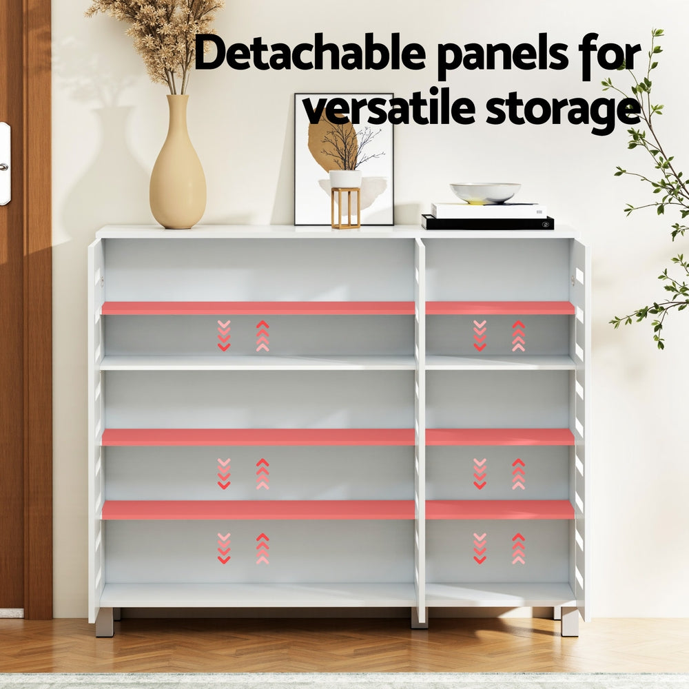 Shoe Storage: Artiss Shoe Rack Cabinet 30 Pairs Adjustable Shelf White