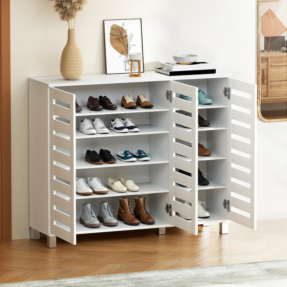 Shoe Storage: Artiss Shoe Rack Cabinet 30 Pairs Adjustable Shelf White