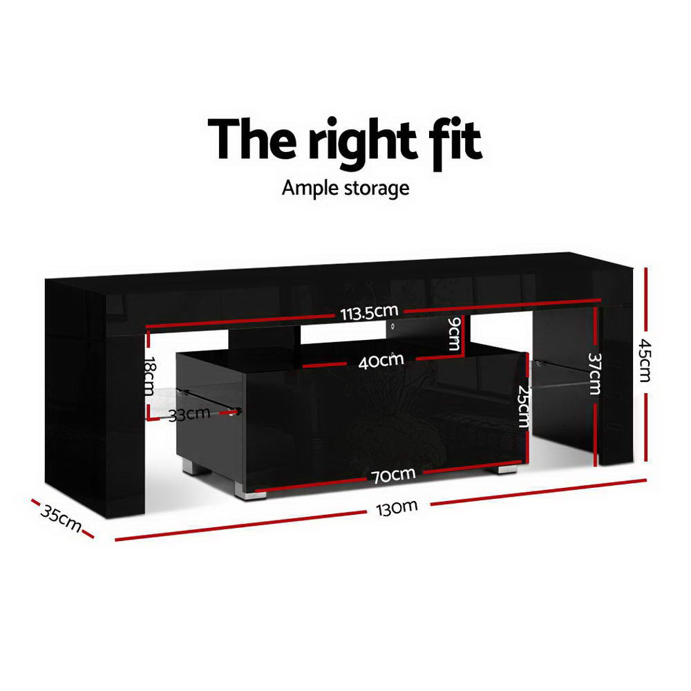TV Units: Artiss Entertainment Unit TV Cabinet LED 130cm Black Elo