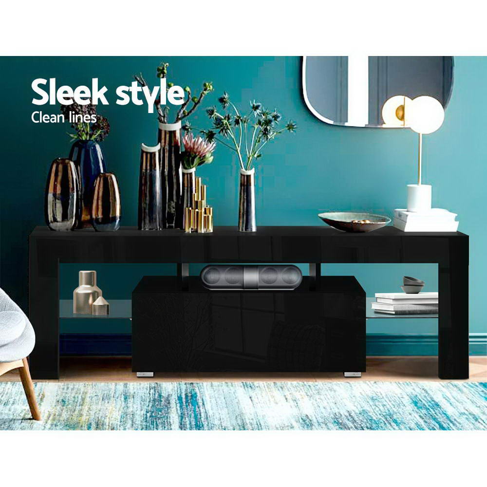 TV Units: Artiss Entertainment Unit TV Cabinet LED 130cm Black Elo