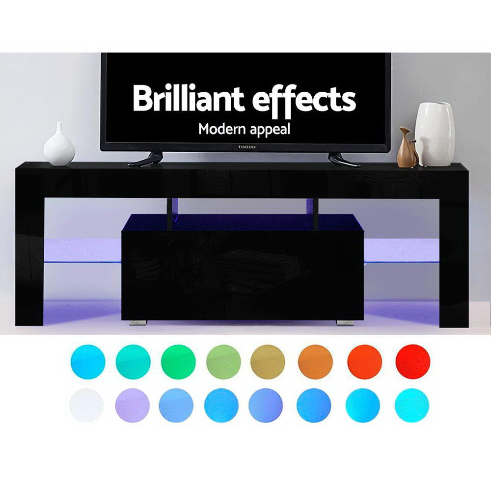 TV Units: Artiss Entertainment Unit TV Cabinet LED 130cm Black Elo