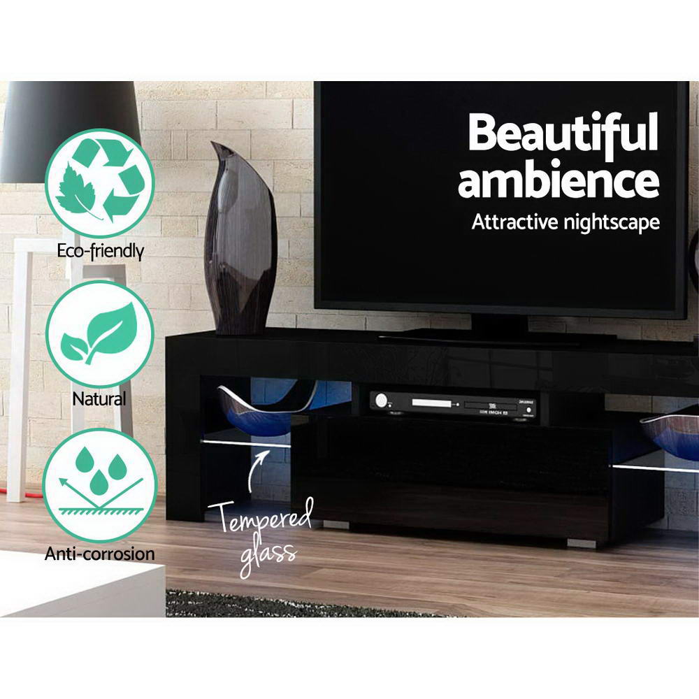 TV Units: Artiss Entertainment Unit TV Cabinet LED 130cm Black Elo