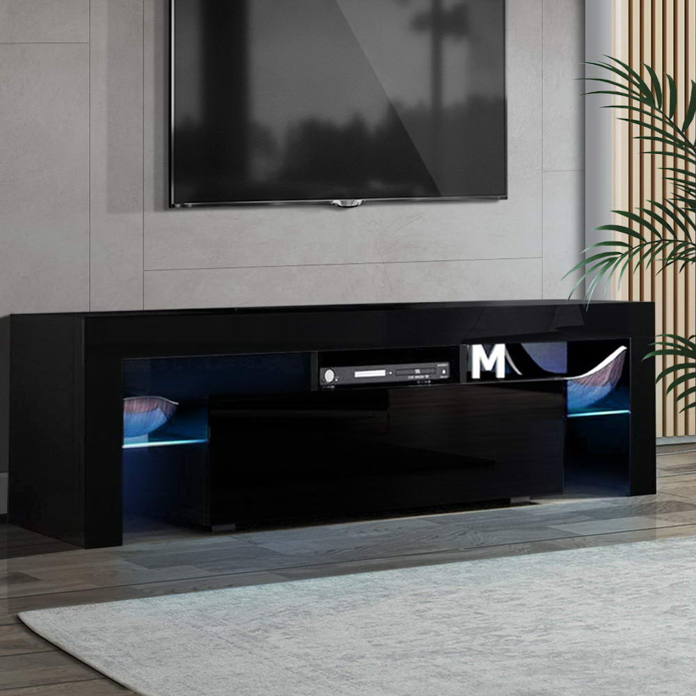TV Units: Artiss Entertainment Unit TV Cabinet LED 130cm Black Elo