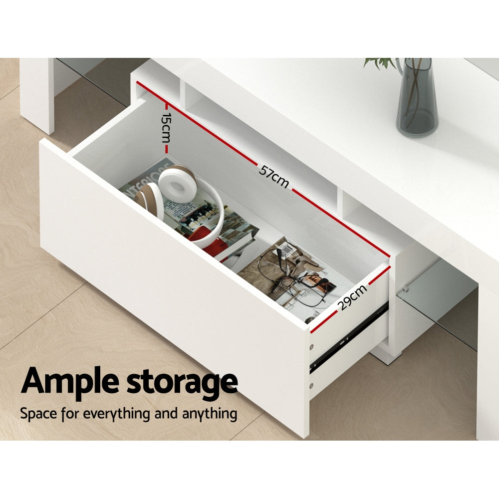 TV Units: Artiss Entertainment Unit TV Cabinet LED 130cm White Elo