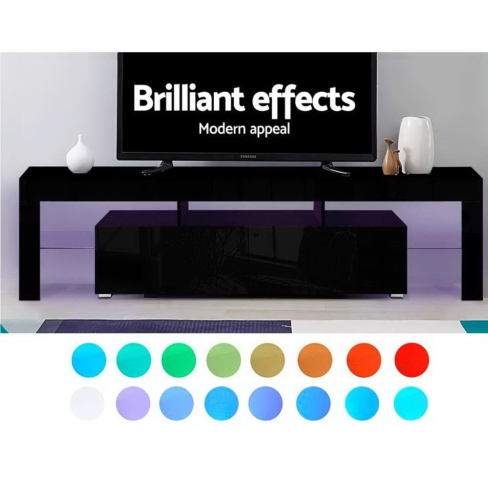 TV Units: Artiss Entertainment Unit TV Cabinet LED 189cm Black Elo