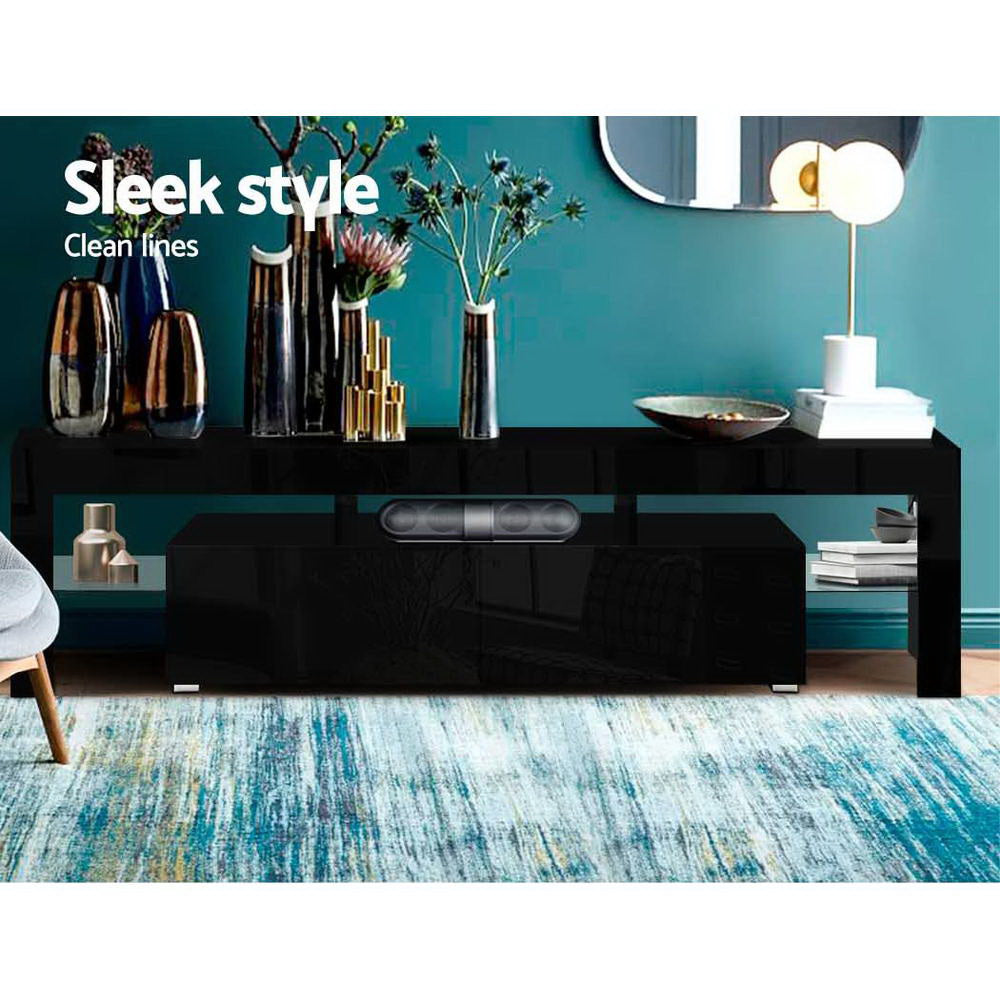 TV Units: Artiss Entertainment Unit TV Cabinet LED 189cm Black Elo