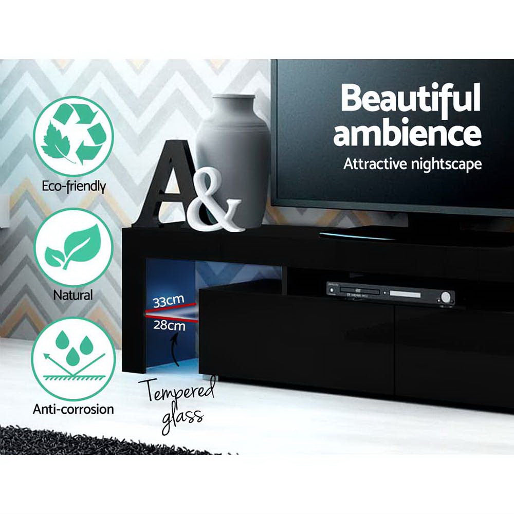 TV Units: Artiss Entertainment Unit TV Cabinet LED 189cm Black Elo