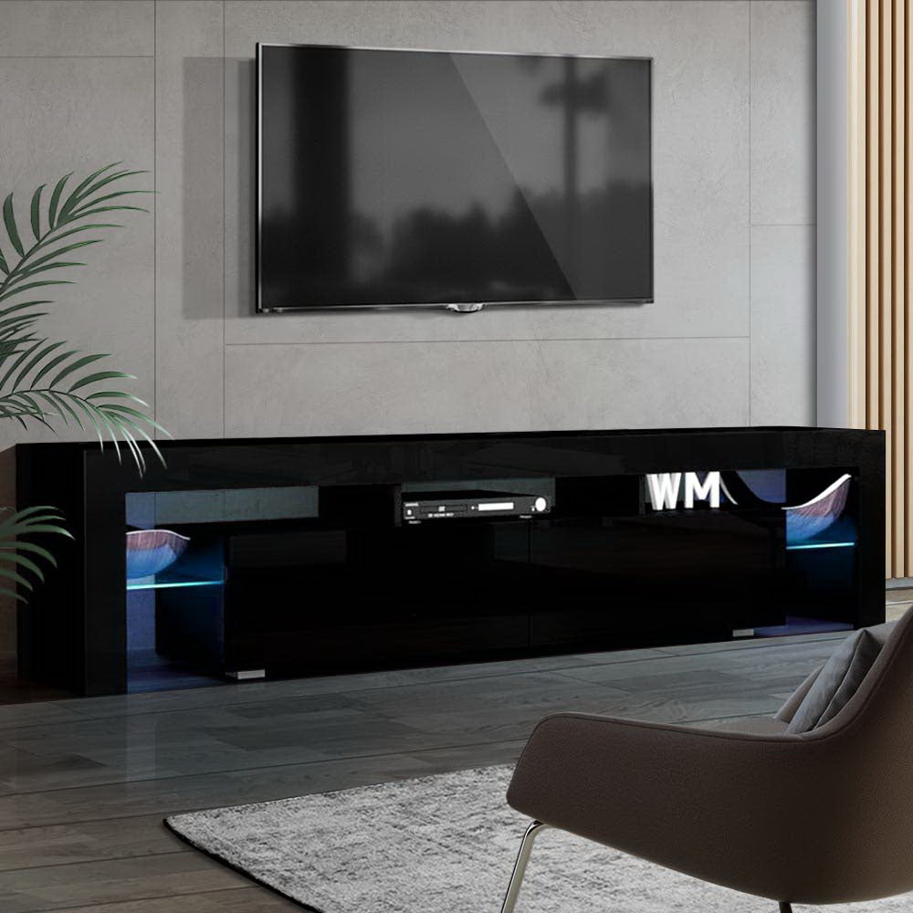 TV Units: Artiss Entertainment Unit TV Cabinet LED 189cm Black Elo