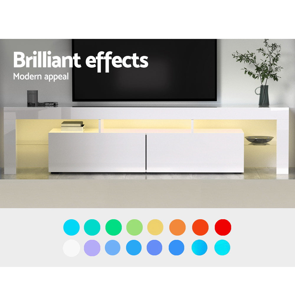 TV Units: Artiss Entertainment Unit TV Cabinet LED 189cm White Elo