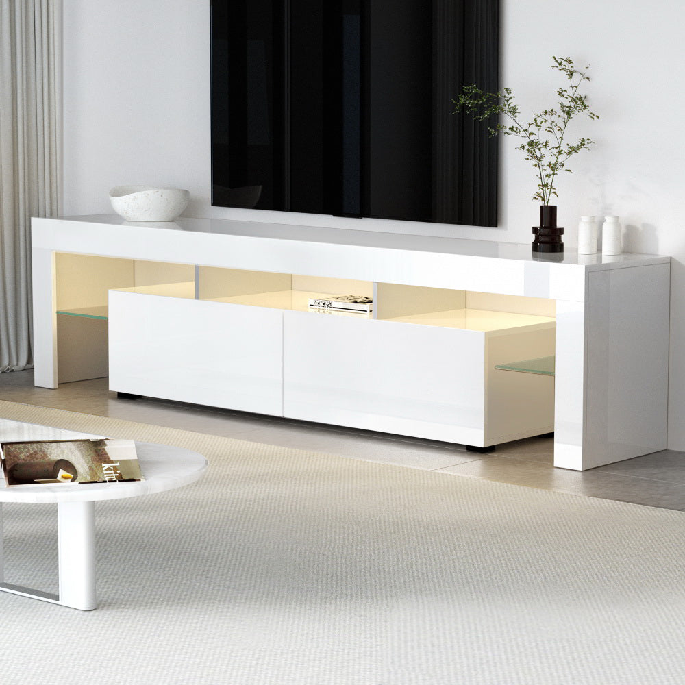 TV Units: Artiss Entertainment Unit TV Cabinet LED 189cm White Elo