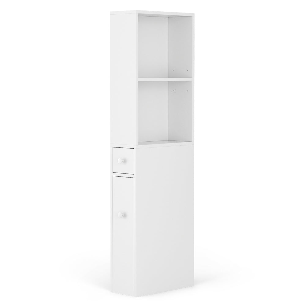 Bathroom Cabinets, Cupboards & Storage: Artiss Bathroom Cabinet Storage Slim Organiser Drawer Toilet Corner 135cm White