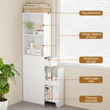 Artiss Bathroom Cabinet Storage Slim Organiser Drawer Toilet Corner 135cm White