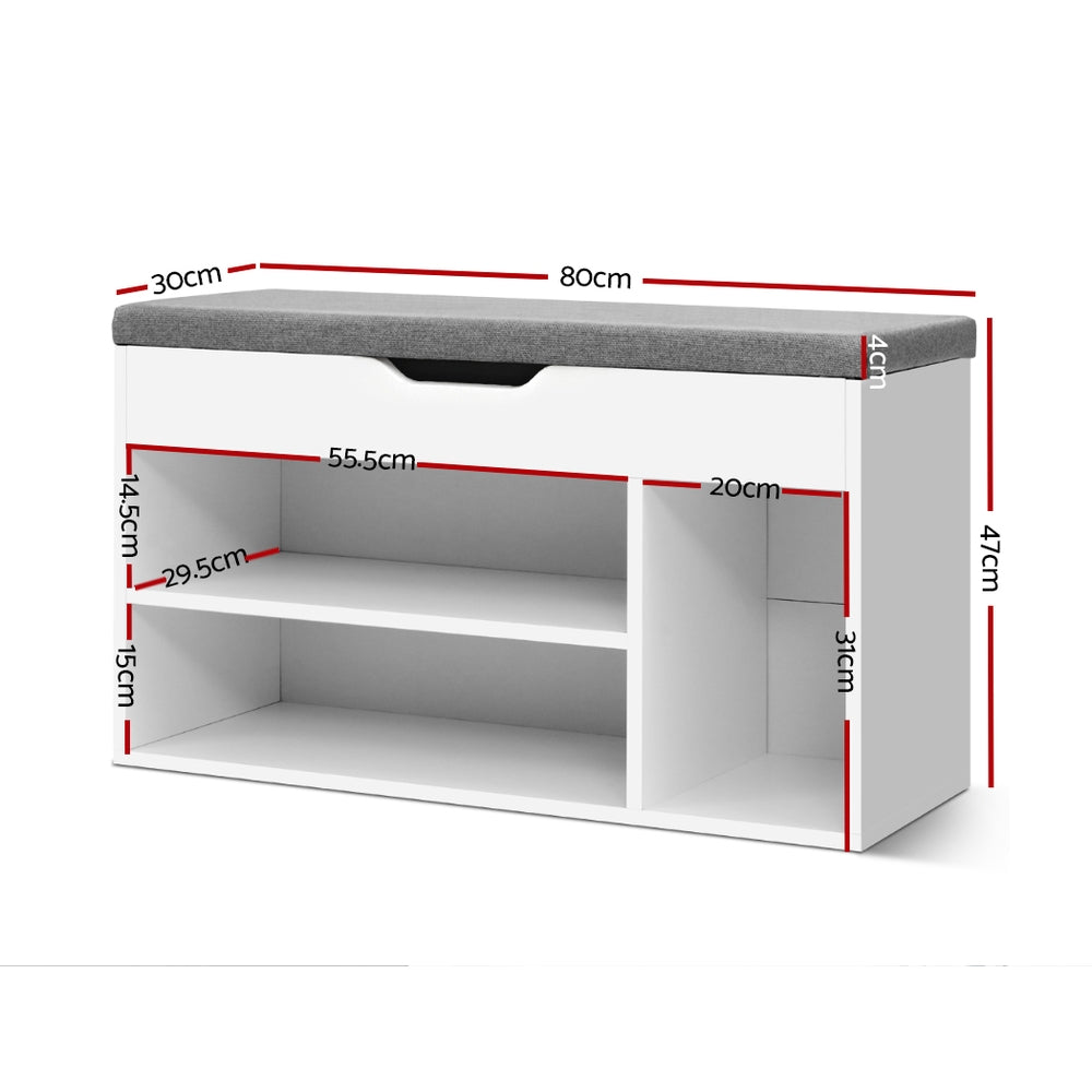 Shoe Storage: Artiss Shoe Rack Bench Shoe Cabinet White Allen