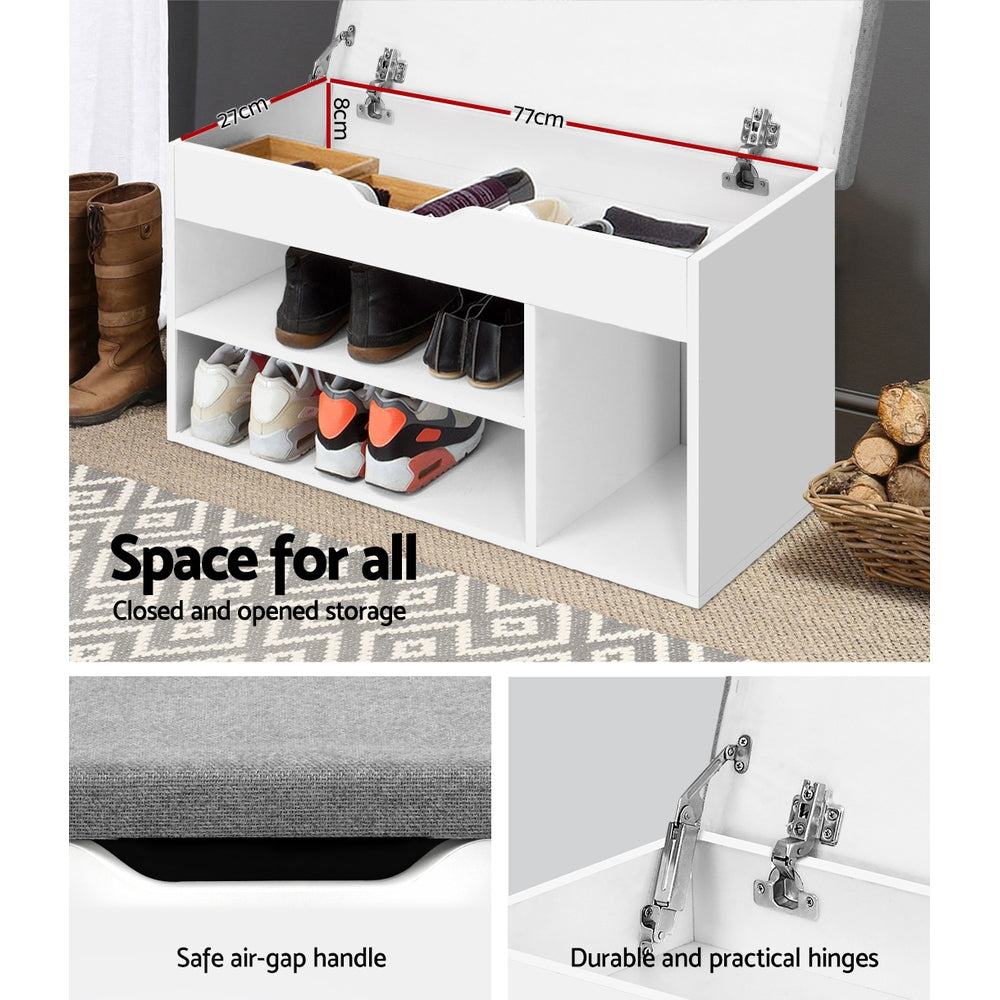 Shoe Storage: Artiss Shoe Rack Bench Shoe Cabinet White Allen