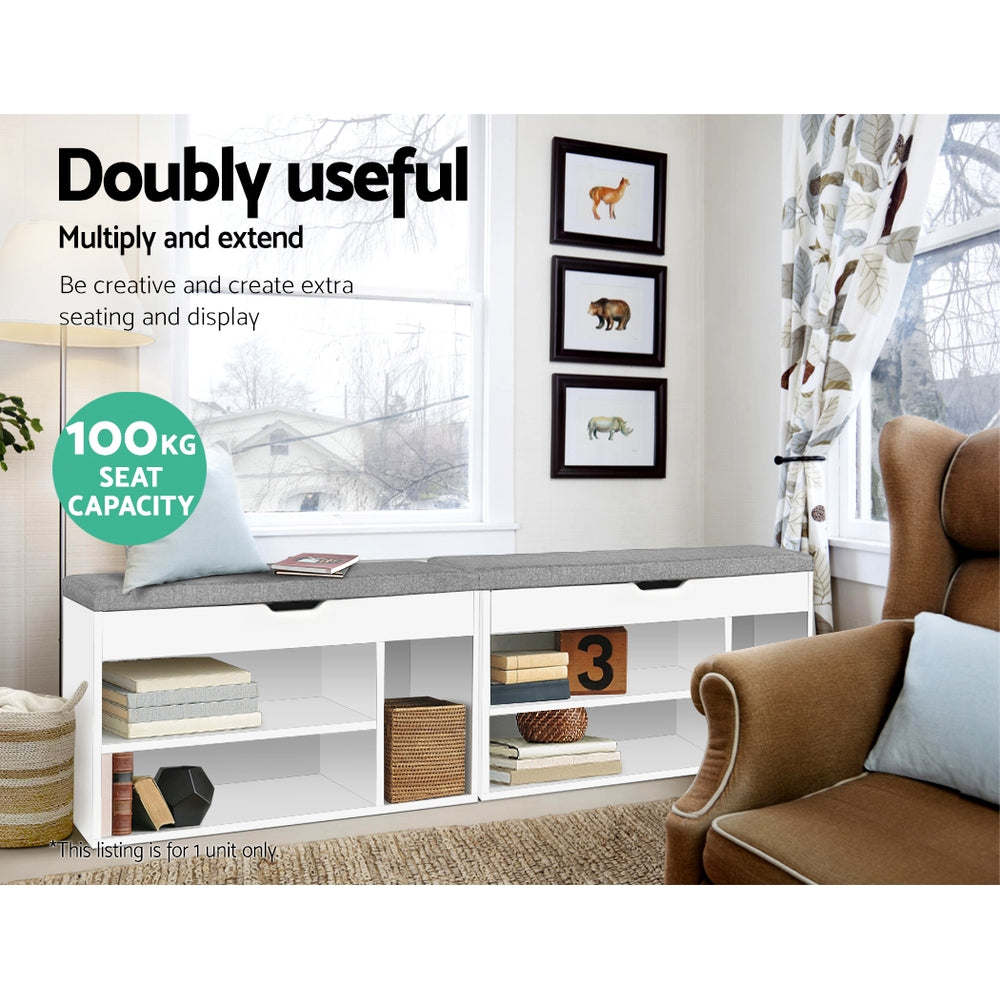 Shoe Storage: Artiss Shoe Rack Bench Shoe Cabinet White Allen