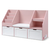 Kid's Bookcases & Shelves: Keezi Kids Bookshelf Storage Organiser Toy Box Drawer Bench Seat Cabinet Pink