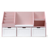 Kid's Bookcases & Shelves: Keezi Kids Bookshelf Storage Organiser Toy Box Drawer Bench Seat Cabinet Pink