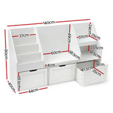Kid's Bookcases & Shelves: Keezi Kids Bookshelf Storage Organiser Toy Box Drawer Bench Seat Cabinet White