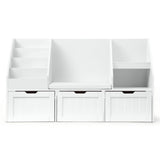Kid's Bookcases & Shelves: Keezi Kids Bookshelf Storage Organiser Toy Box Drawer Bench Seat Cabinet White