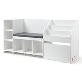 Kid's Bookcases & Shelves: Keezi Kids Storage Unit Bookshelf Toy Box Organiser Bench Seat Cabinet 170cm White