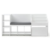 Kid's Bookcases & Shelves: Keezi Kids Storage Unit Bookshelf Toy Box Organiser Bench Seat Cabinet 170cm White