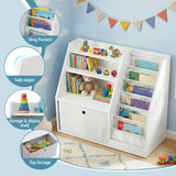 Kid's Bookcases & Shelves: Keezi Kids Bookshelf Children Bookcase Organizer Storage Rack Display Drawer White