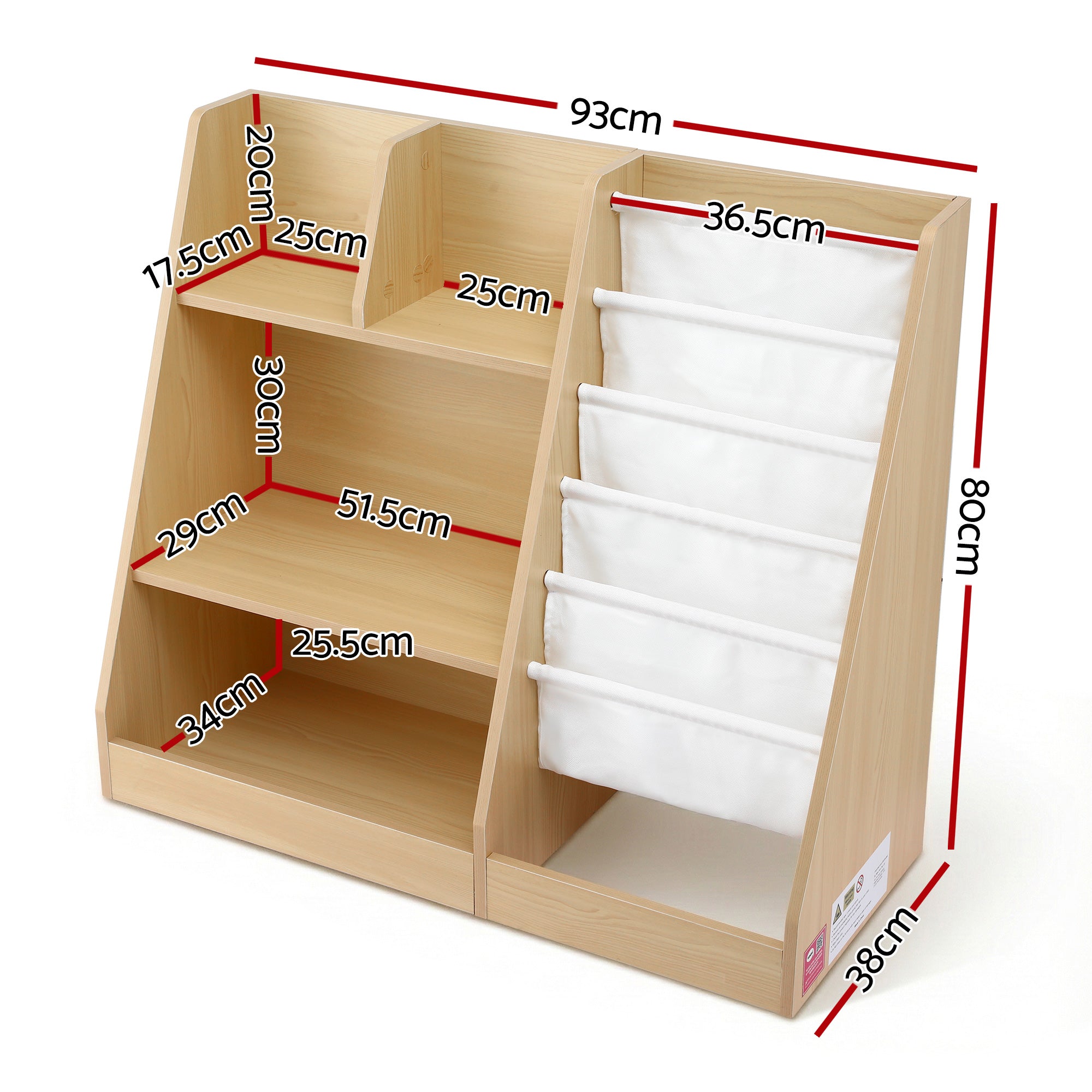 Kid's Bookcases & Shelves: Keezi Kids Bookshelf Wood Bookcase Children Storage Rack Display Shelves Holder