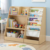 Kid's Bookcases & Shelves: Keezi Kids Bookshelf Wood Bookcase Children Storage Rack Display Shelves Holder