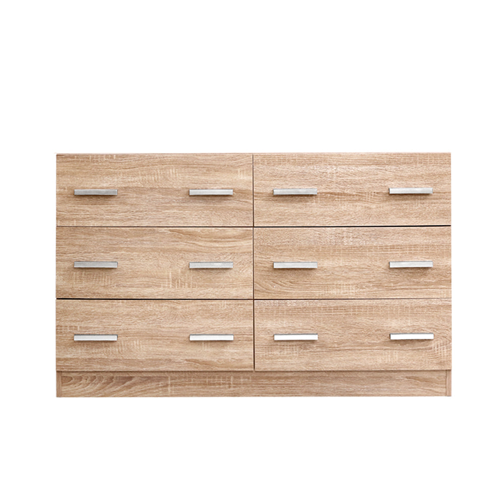Dressers: Artiss 6 Chest of Drawers - VEDA Pine
