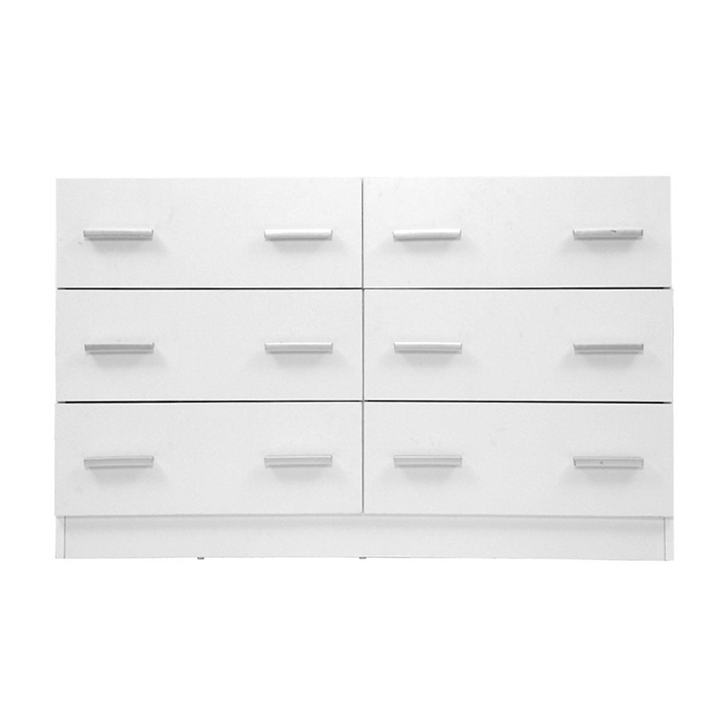 Dressers: Artiss 6 Chest of Drawers - VEDA White
